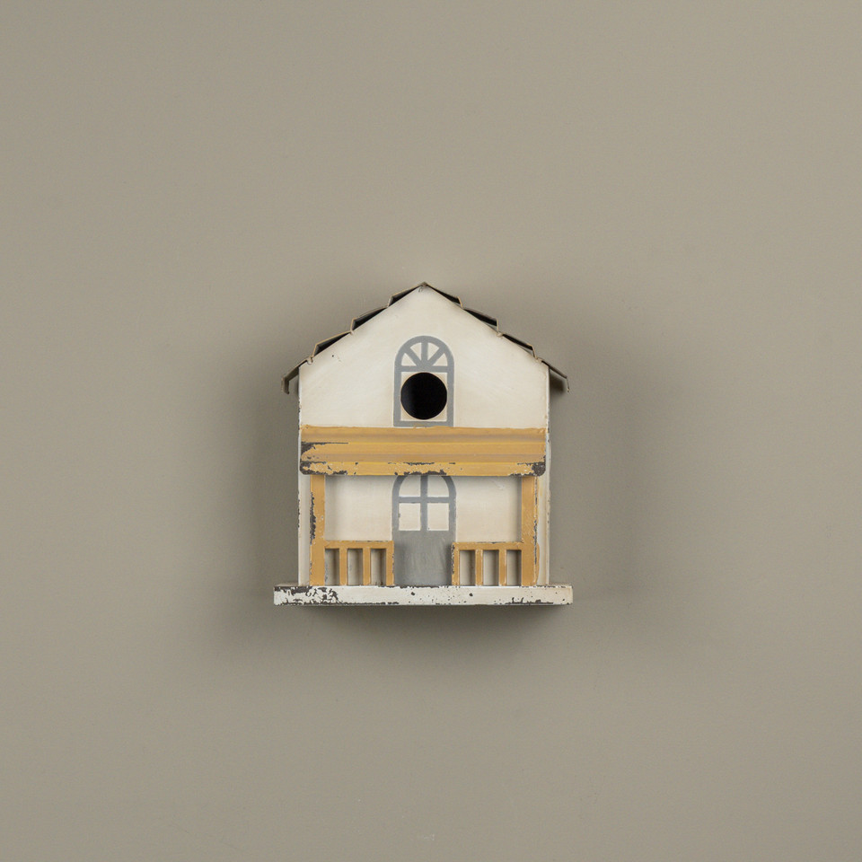 CREAM & YELLOW WALL BIRDHOUSE