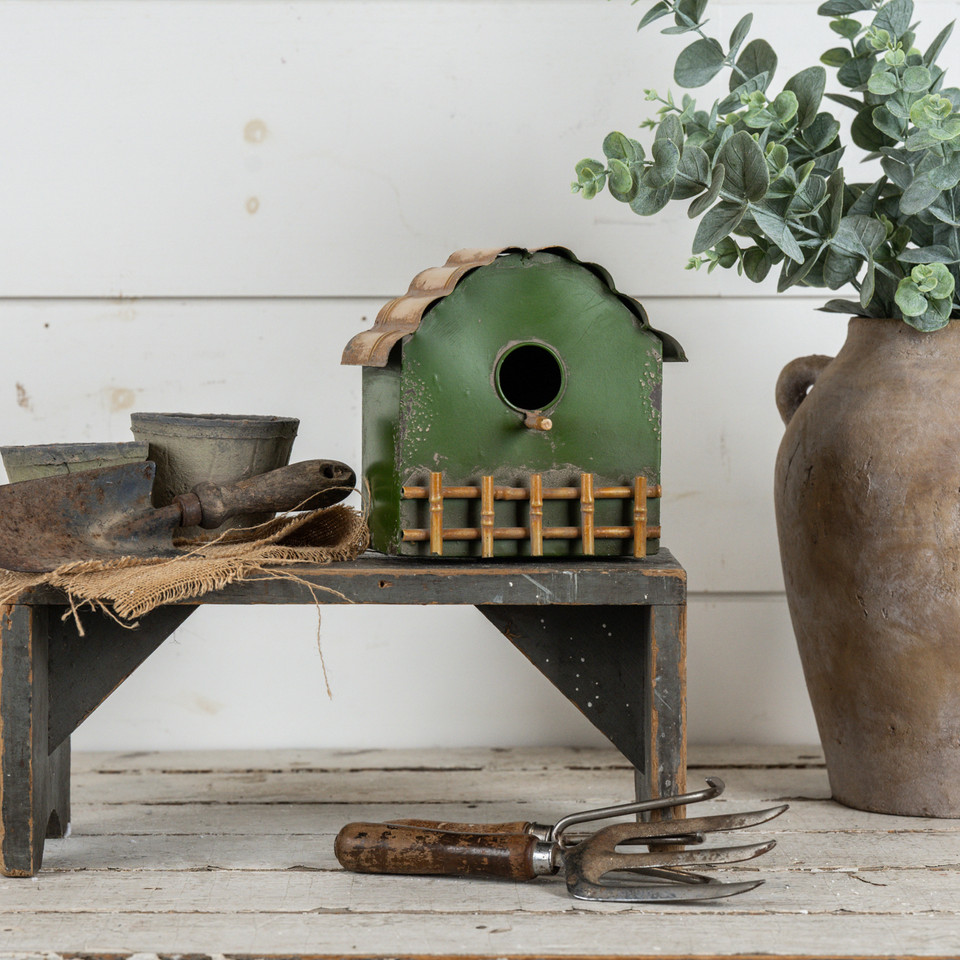 GREEN & YELLOW WALL BIRDHOUSE