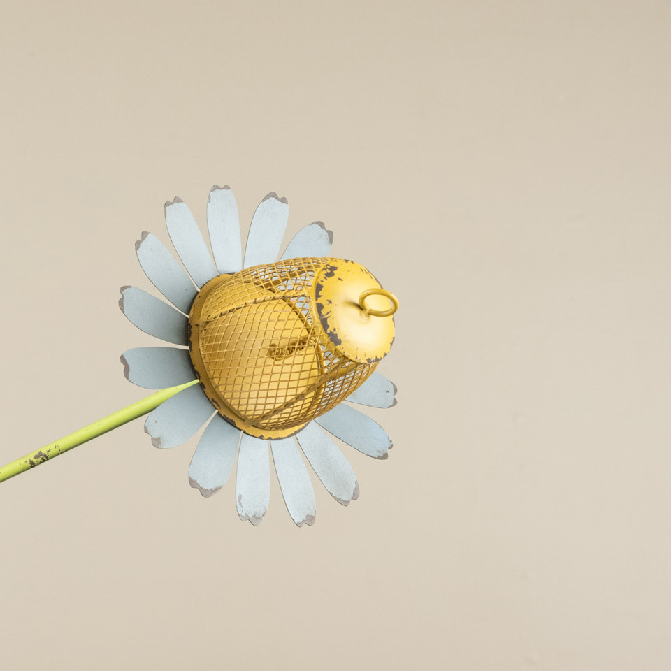 BLUE DAISY BIRD FEEDER STAKE
