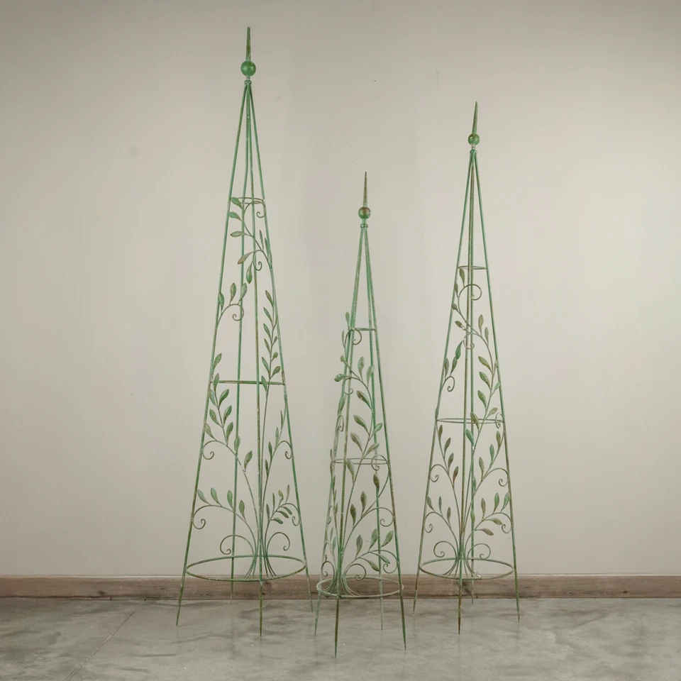 SET/ 3 GREEN LEAF TRELLISES*