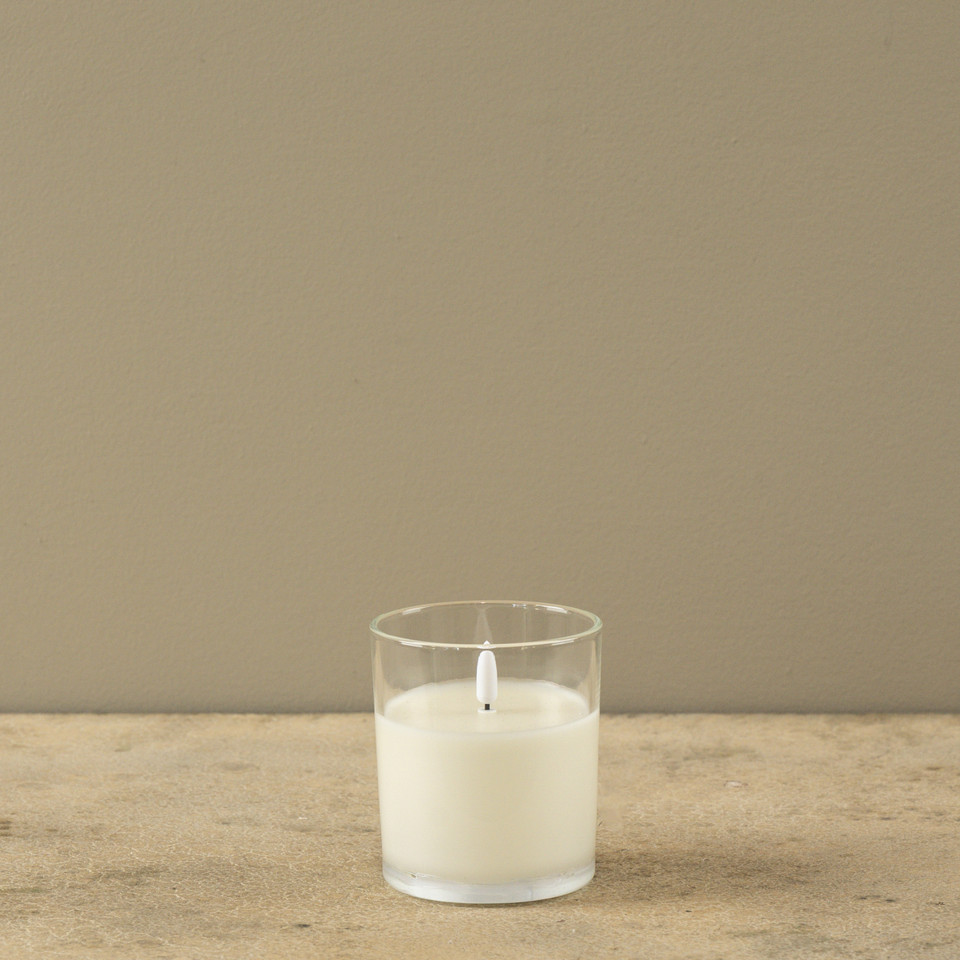 4" THICK GLASS 3D FLAME CANDLE