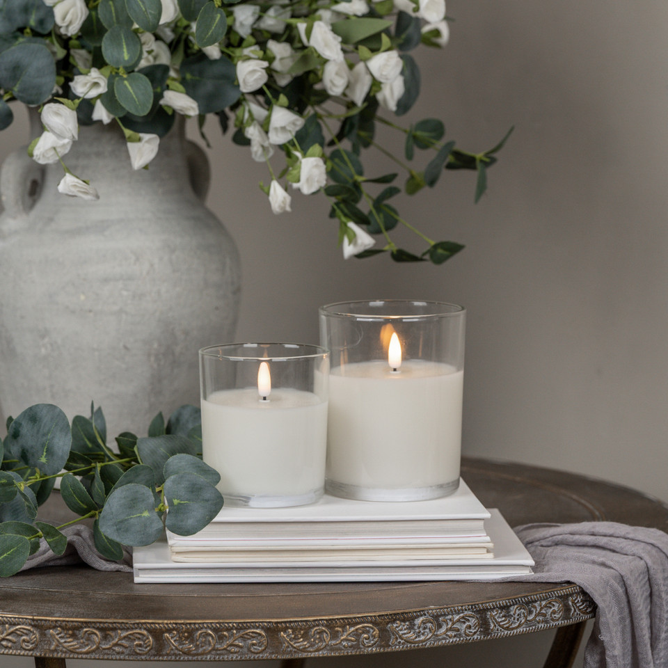 5" THICK GLASS 3D FLAME CANDLE