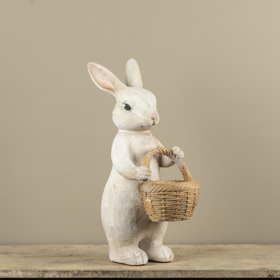 20.5" TEXTURED BUNNY W/  BASKET