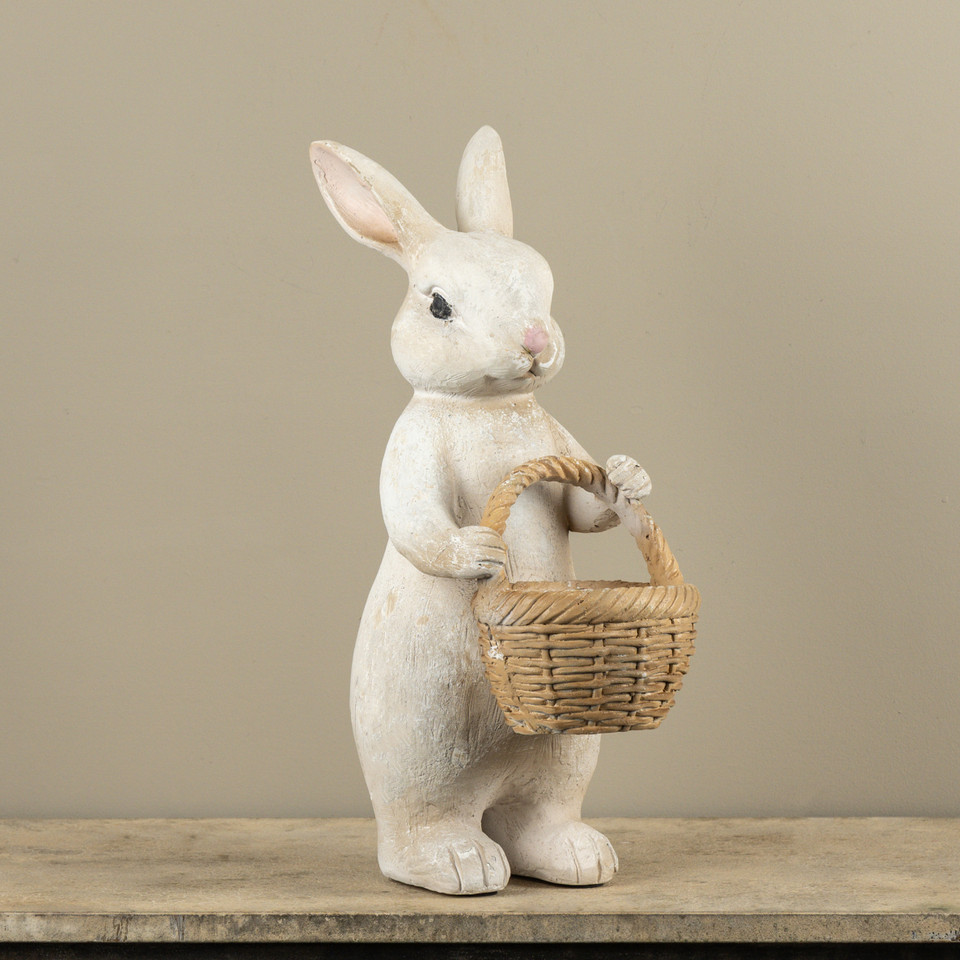 20.5" TEXTURED BUNNY W/  BASKET