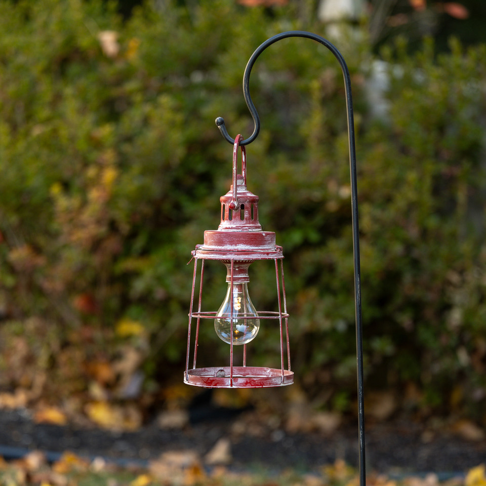 RED METAL HANGING LIGHT