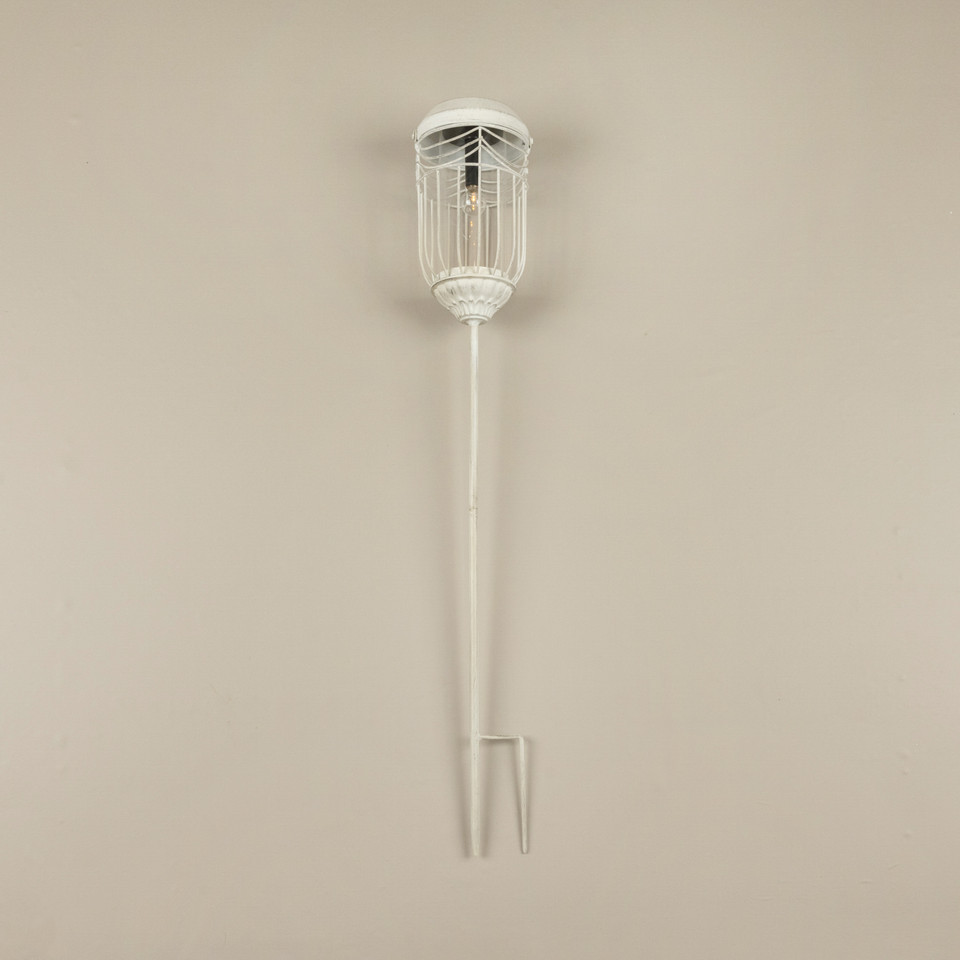 WHITE SOLAR LANTERN STAKE