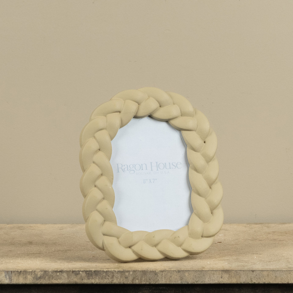 BEIGE BRAIDED PHOTO FRAME