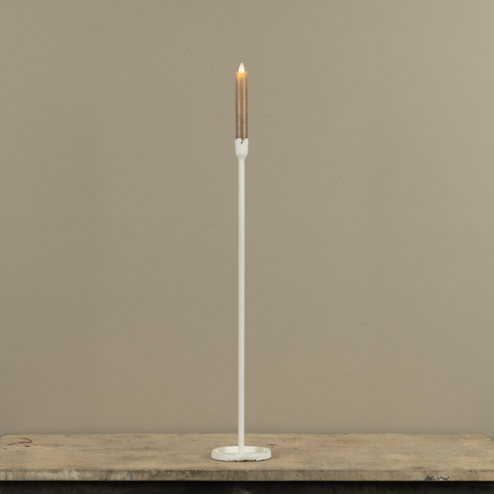 23.25" WHITE NEWTON TAPER CANDLESTICK