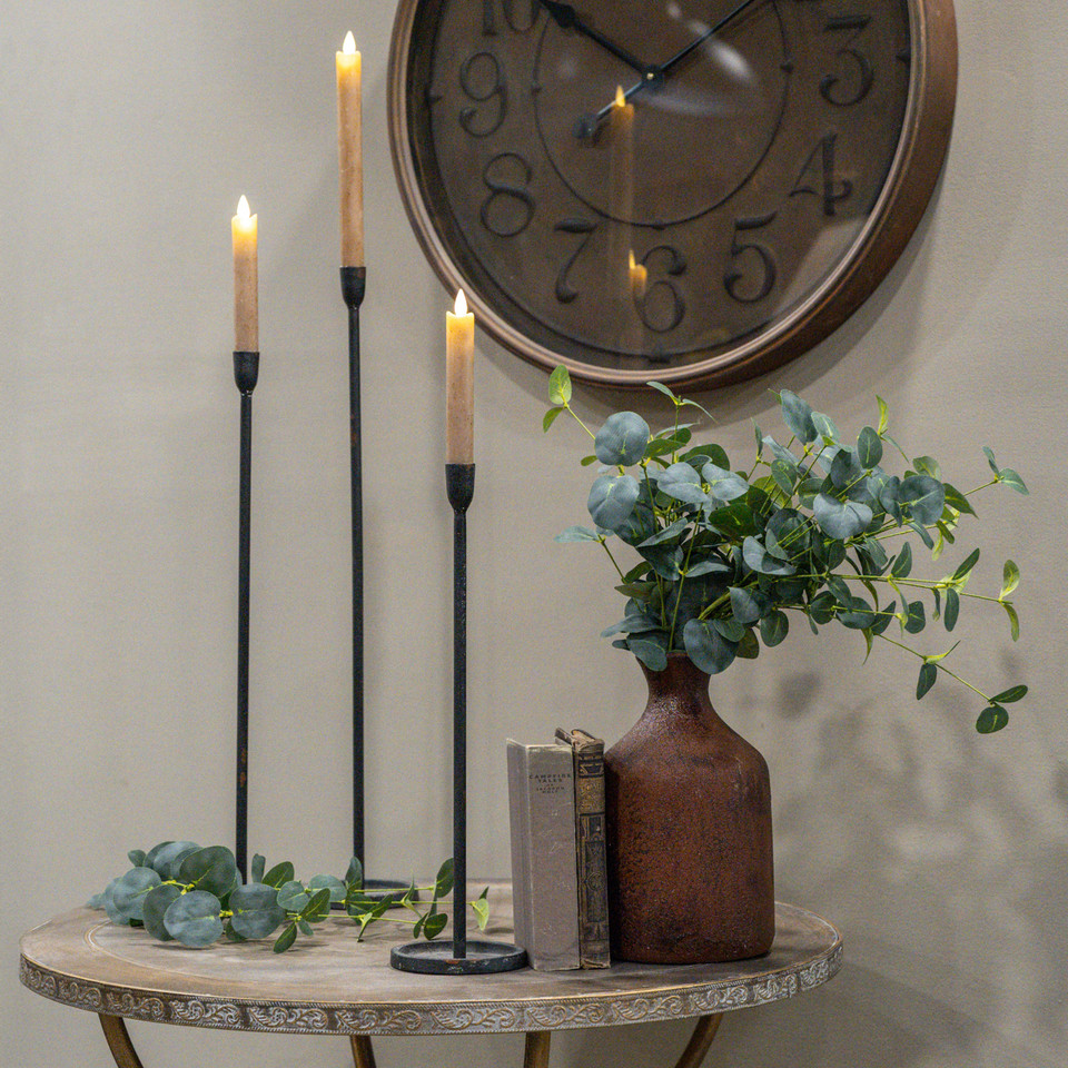 16.25" BLACK NEWTON TAPER CANDLESTICK
