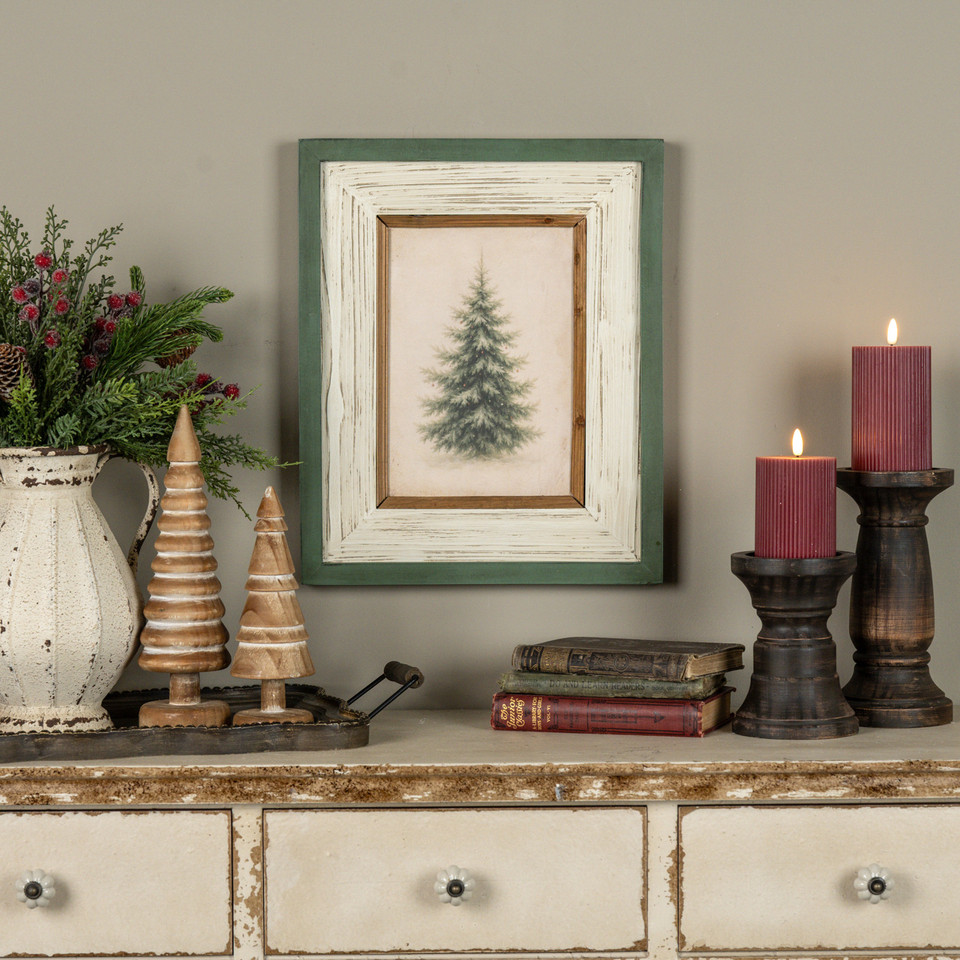 17" SILENT NIGHT TREE FRAMED SIGN