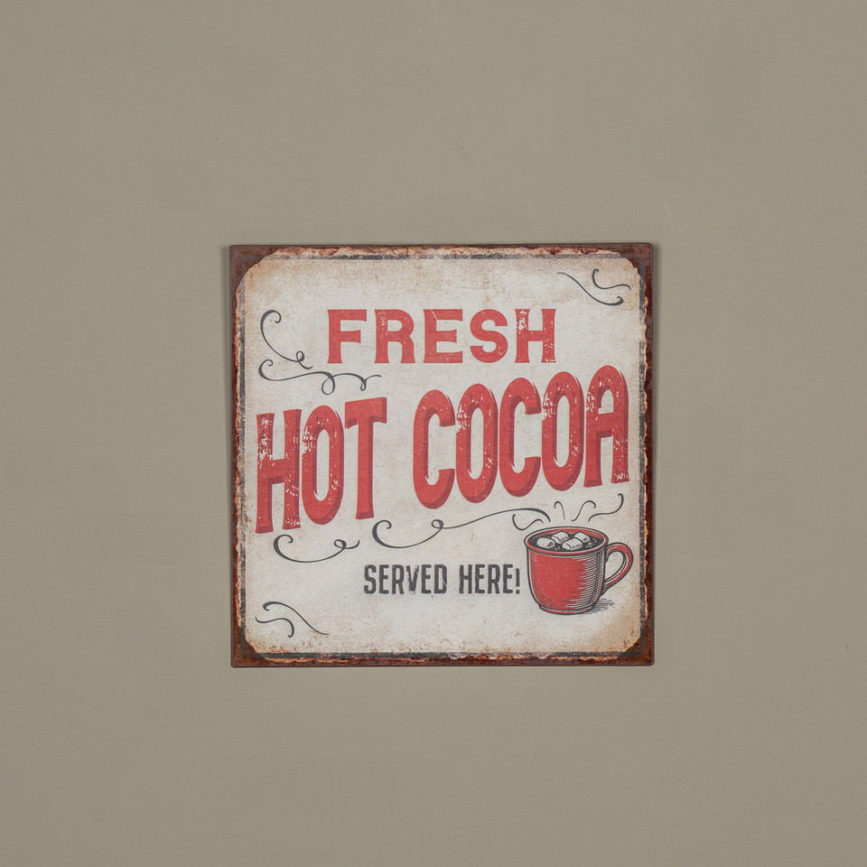 12" HOT COCOA METAL SIGN