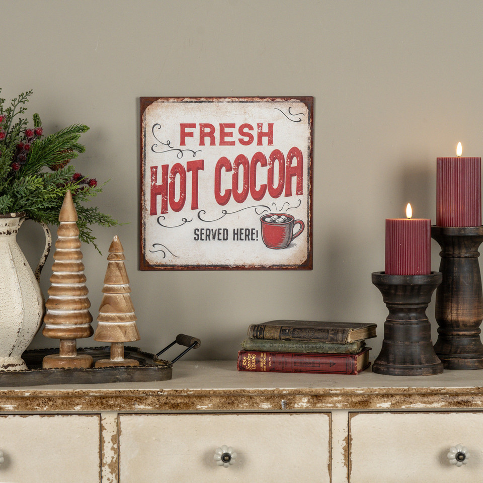 12" HOT COCOA METAL SIGN