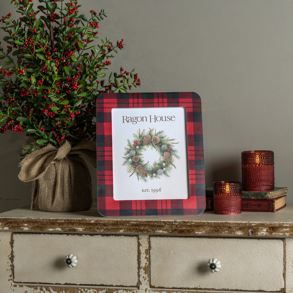 8" X 10" RED GINGHAM PHOTO FRAME