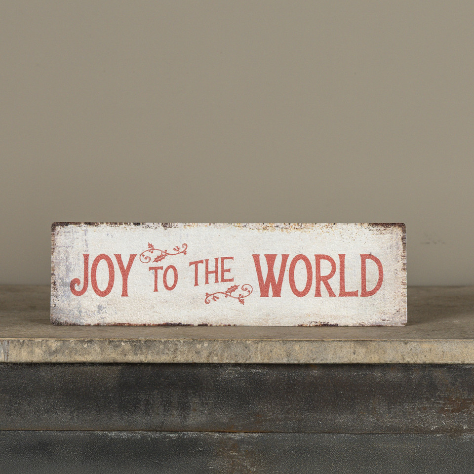 12" TABLETOP JOY TO THE WORLD SIGN