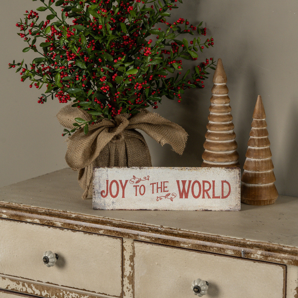 12" TABLETOP JOY TO THE WORLD SIGN
