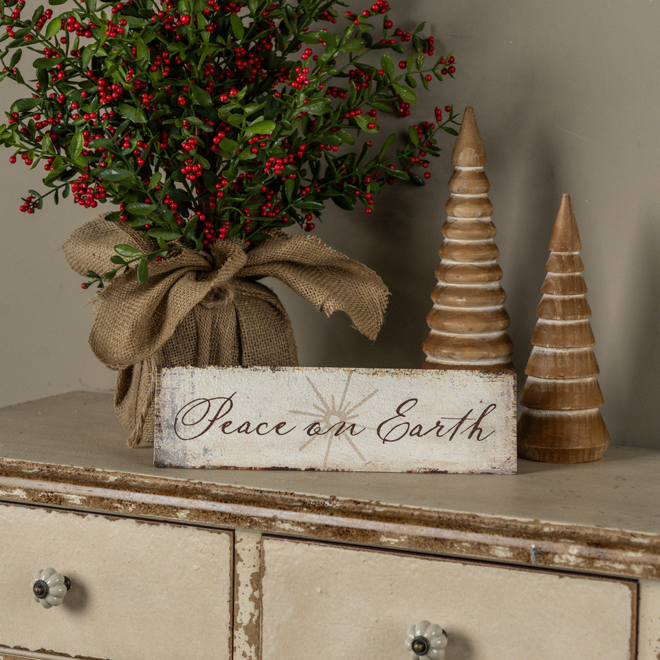 12" TABLETOP PEACE ON EARTH SIGN