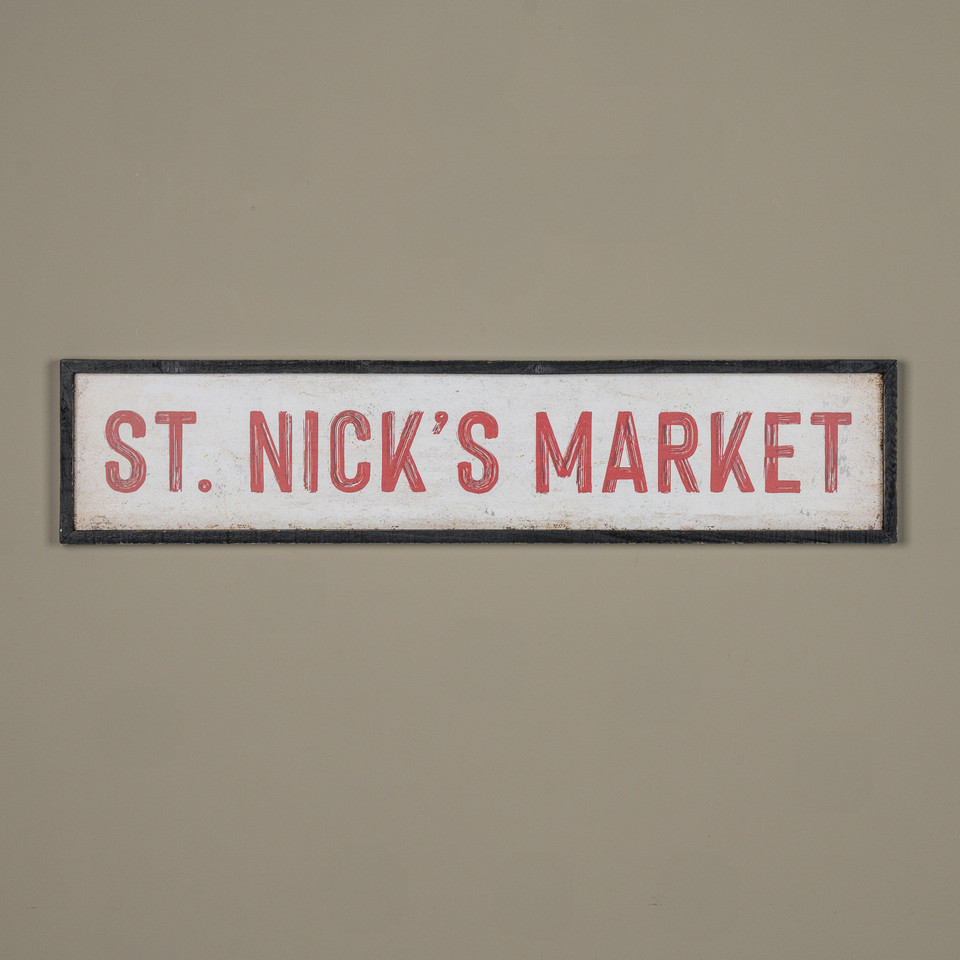 36" ST. NICK'S MARKET FRAMED SIGN