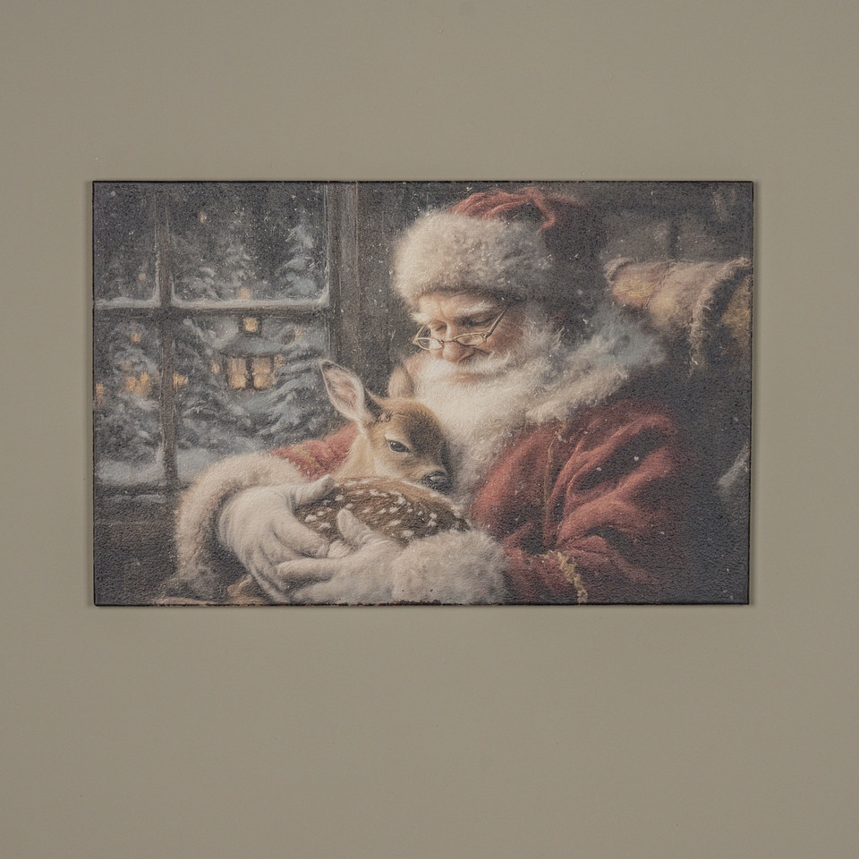 28" X 18" SANTA & FAWN PRINT