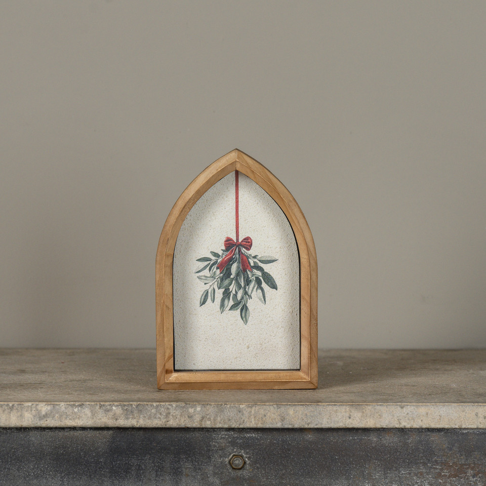 8" MISTLETOE FRAMED TABLETOP SIGN