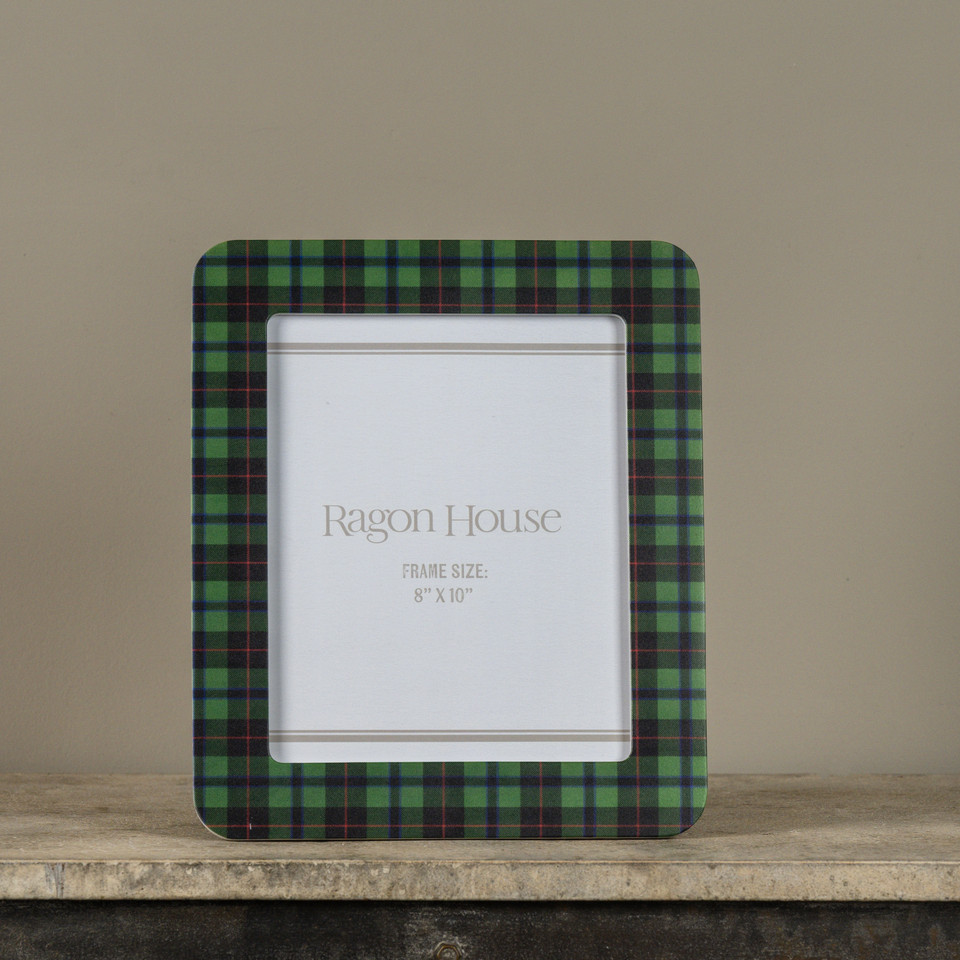 8" X 10" GREEN PLAID PHOTO FRAME