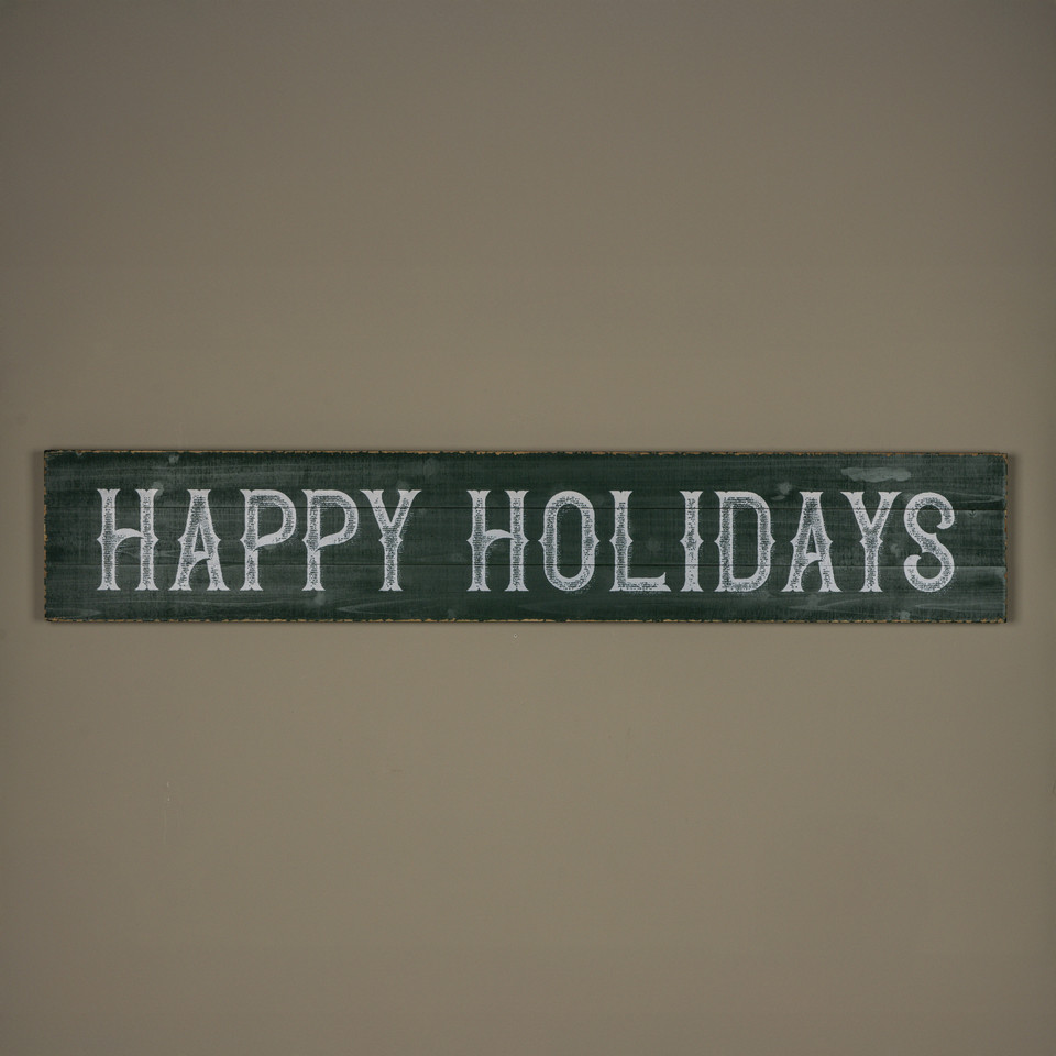 63.5" HORIZONTAL GREEN HAPPY HOLIDAYS SIGN