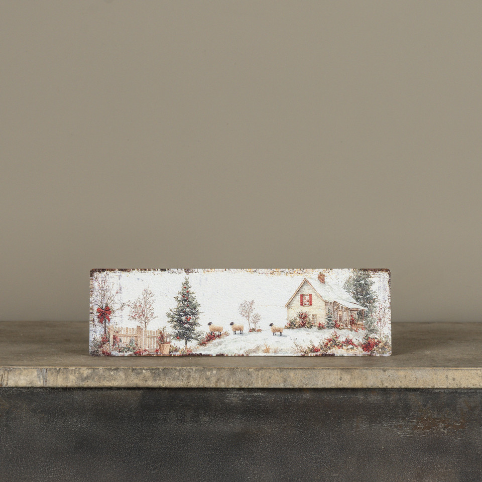 12" CHRISTMAS COTTAGE SIGN