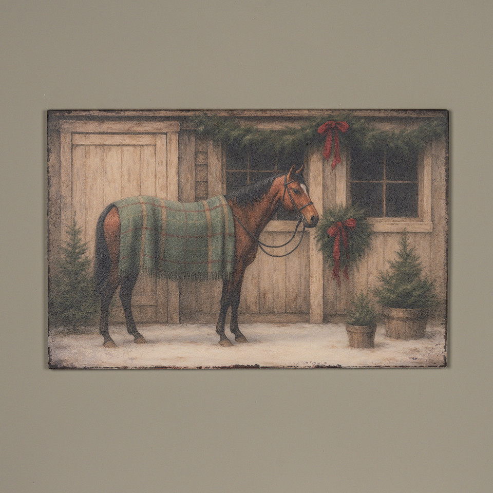 28" GREEN BLANKET HORSE PRINT