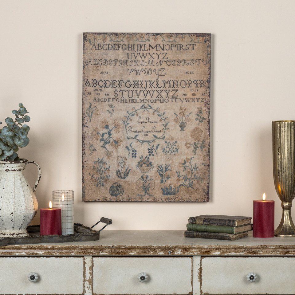 24" VINTAGE SAMPLER PRINT