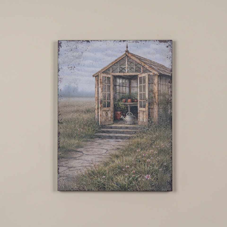 24" GREENHOUSE IN MEADOW PRINT