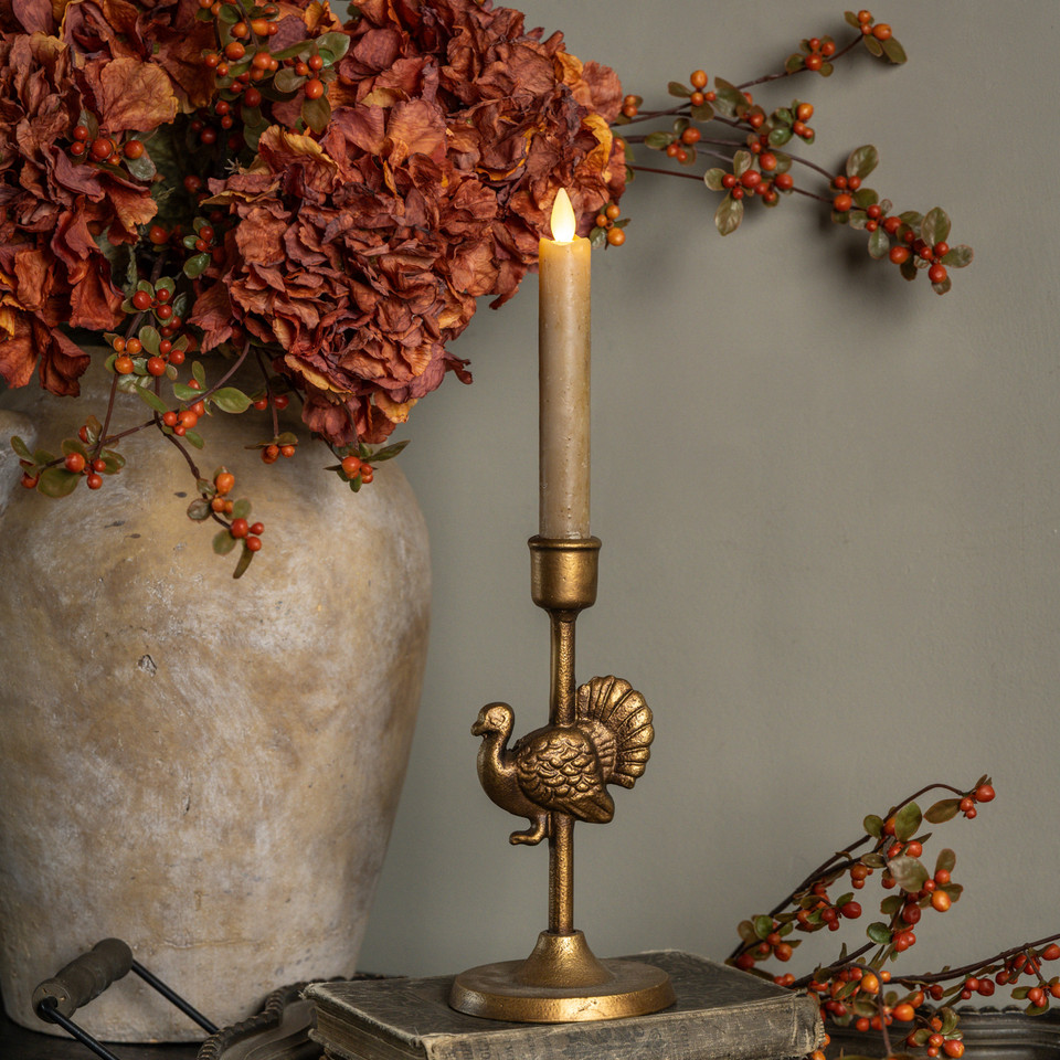 8" GOLD TURKEY TAPER CANDLE HOLDER