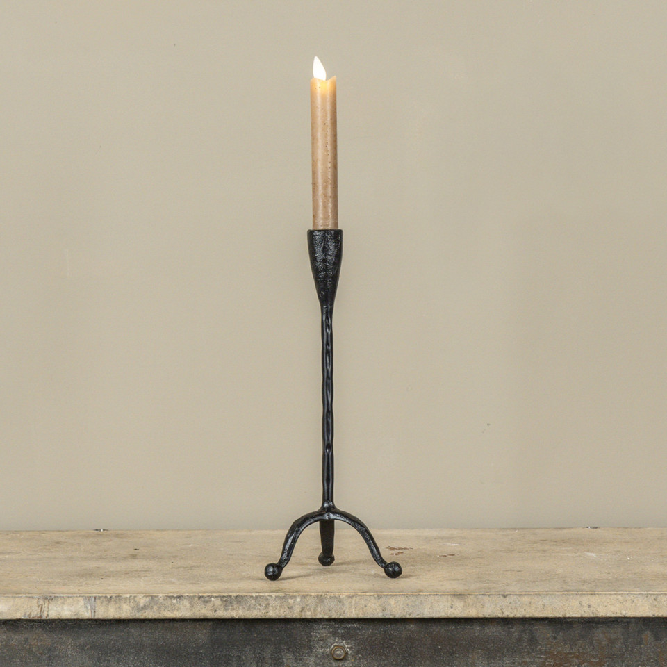 11.75" FORGED METAL TAPER CANDLE HOLDER