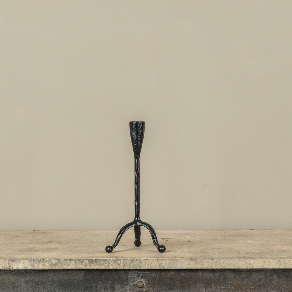 9.75" FORGED METAL TAPER CANDLE HOLDER