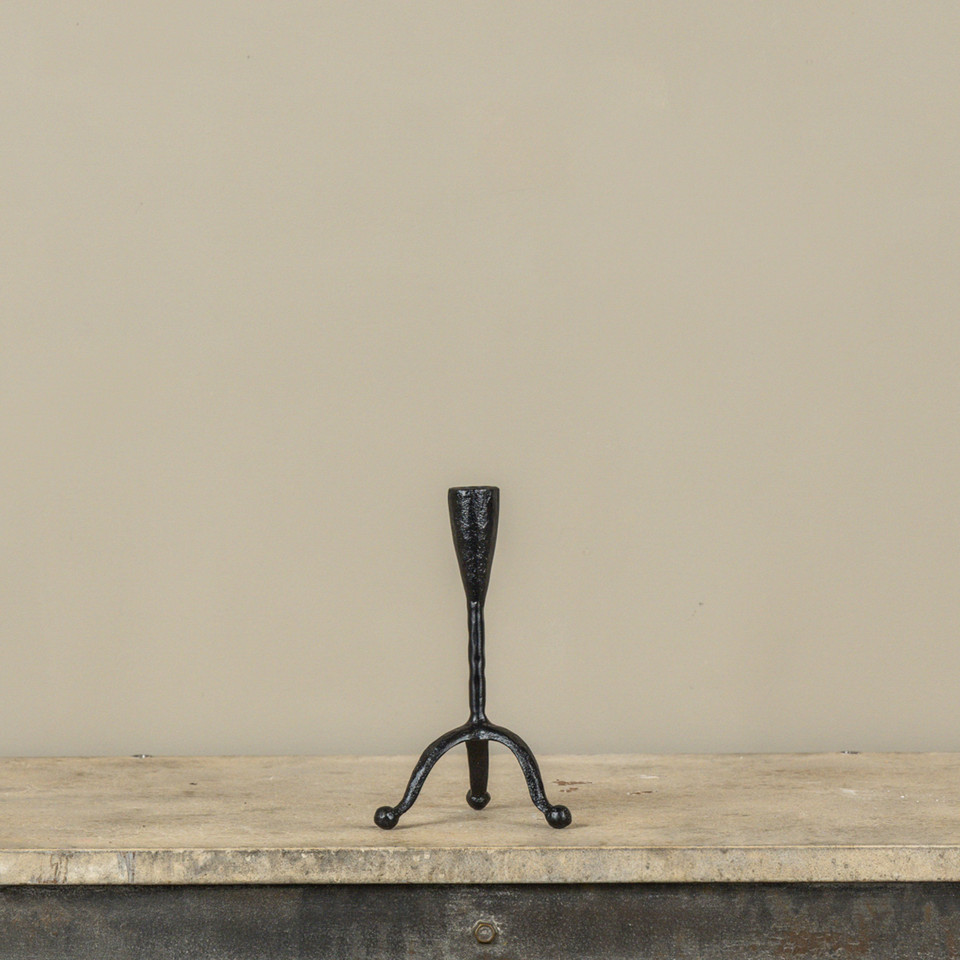 8" FORGED METAL TAPER CANDLE HOLDER
