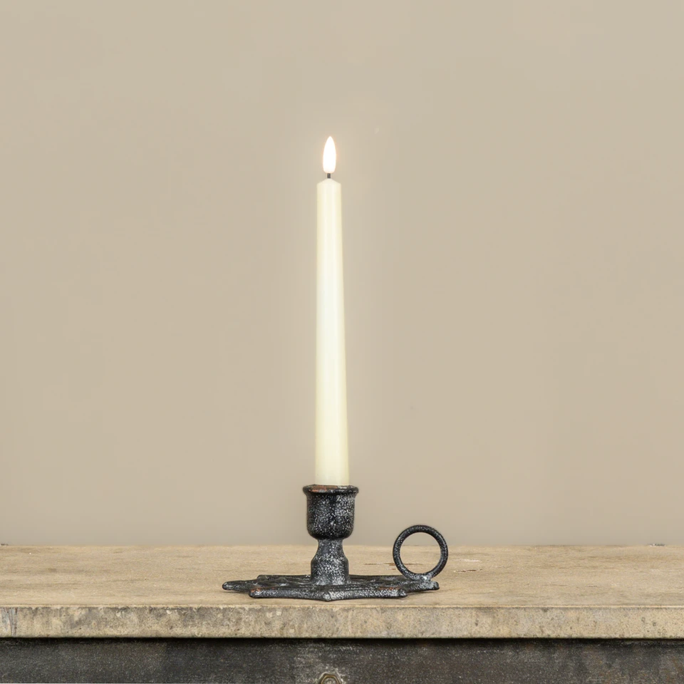 BLACK SPIDER WEB TAPER CANDLE HOLDER