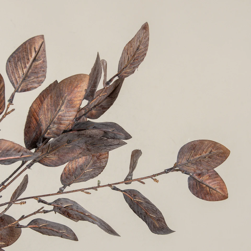 36" METALLIC COPPER MAGNOLIA LEAF SPRAY