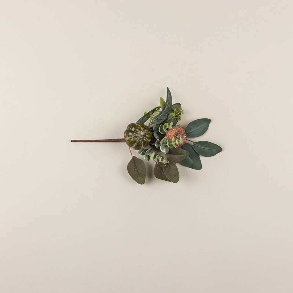 14" PUMPKIN & EUCALYPTUS PICK