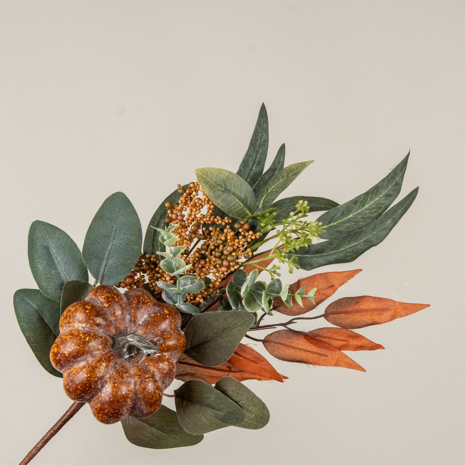 20" PUMPKIN & EUCALYPTUS PICK