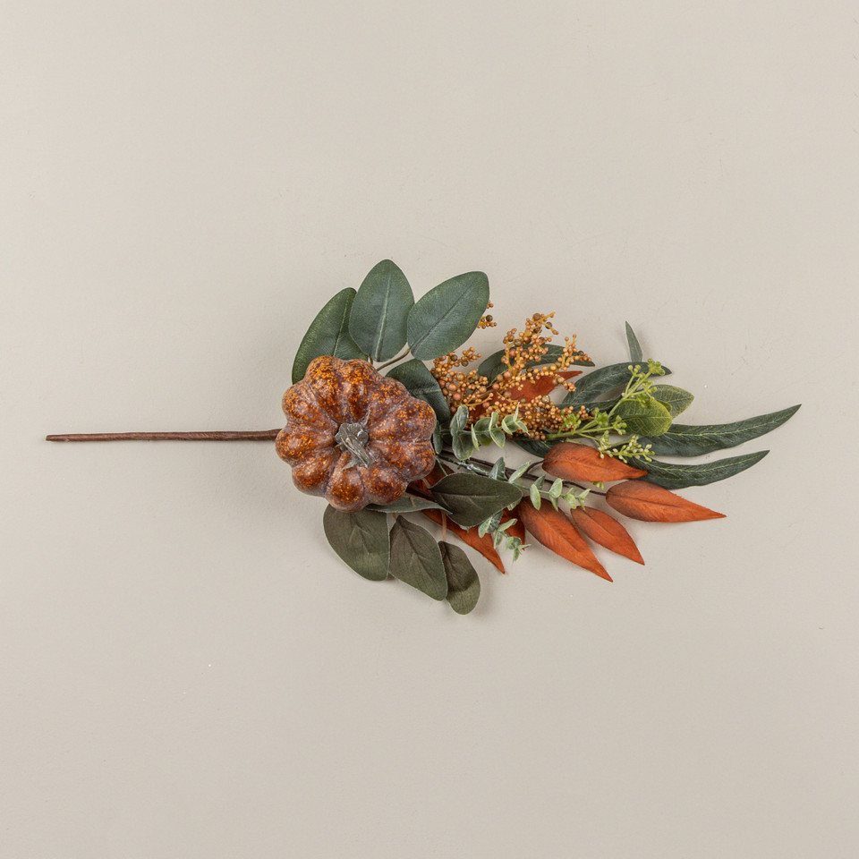 20" PUMPKIN & EUCALYPTUS PICK
