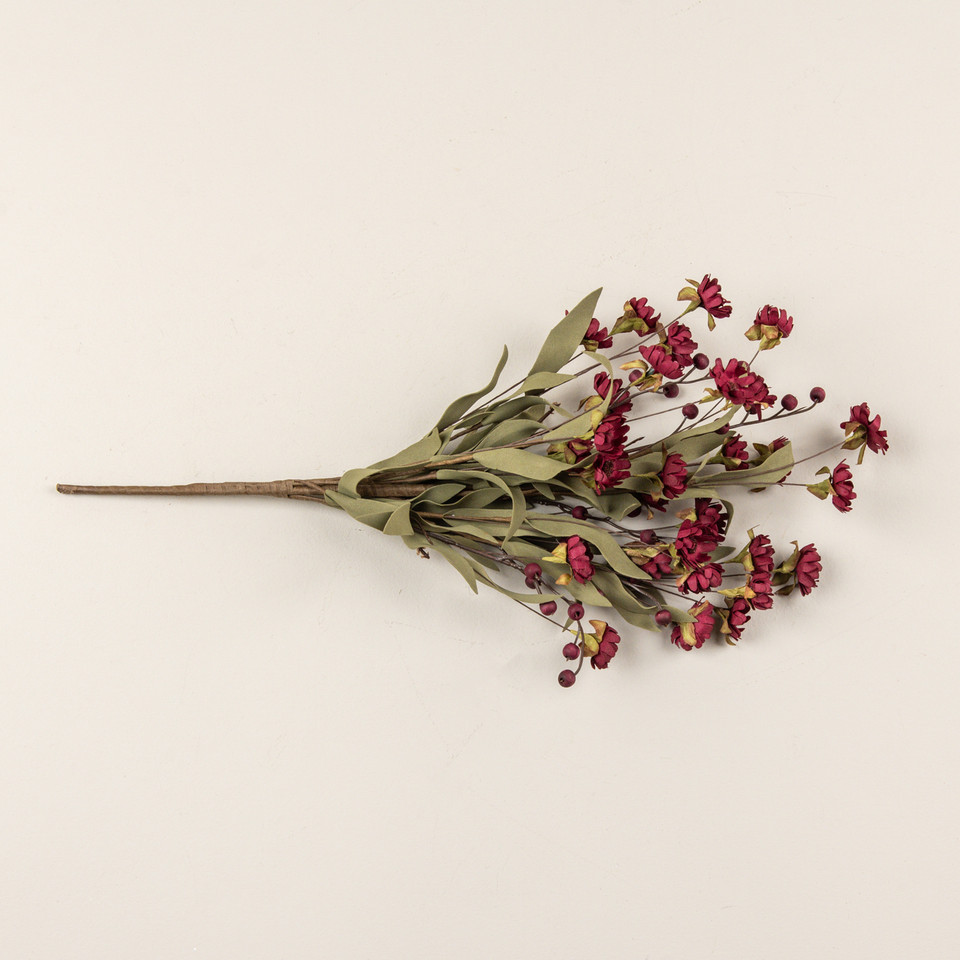 21" BURGUNDY MINI DAISY & BERRY BUSH