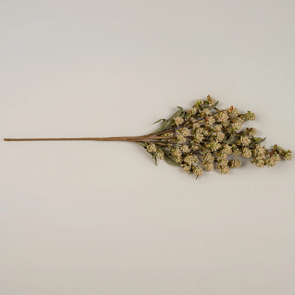 32" CREAM POMPOM SPRAY
