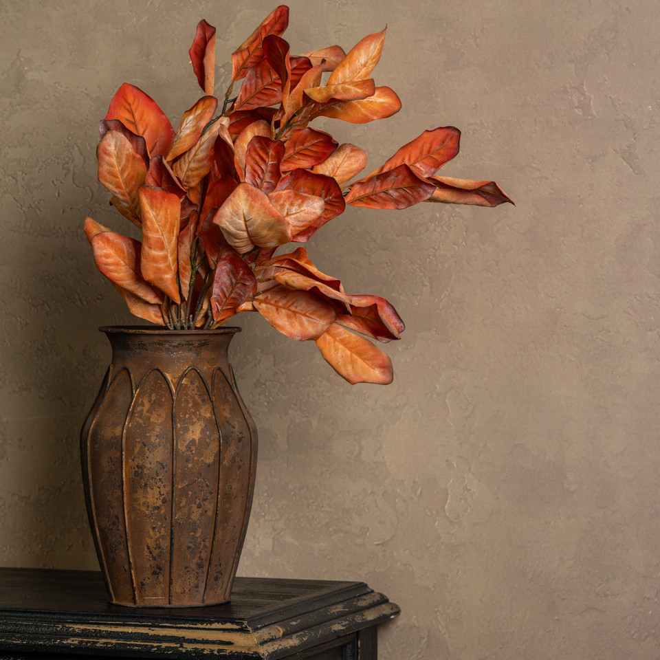 26" DRIED ORANGE MAGNOLIA LEAVES BUNDLE