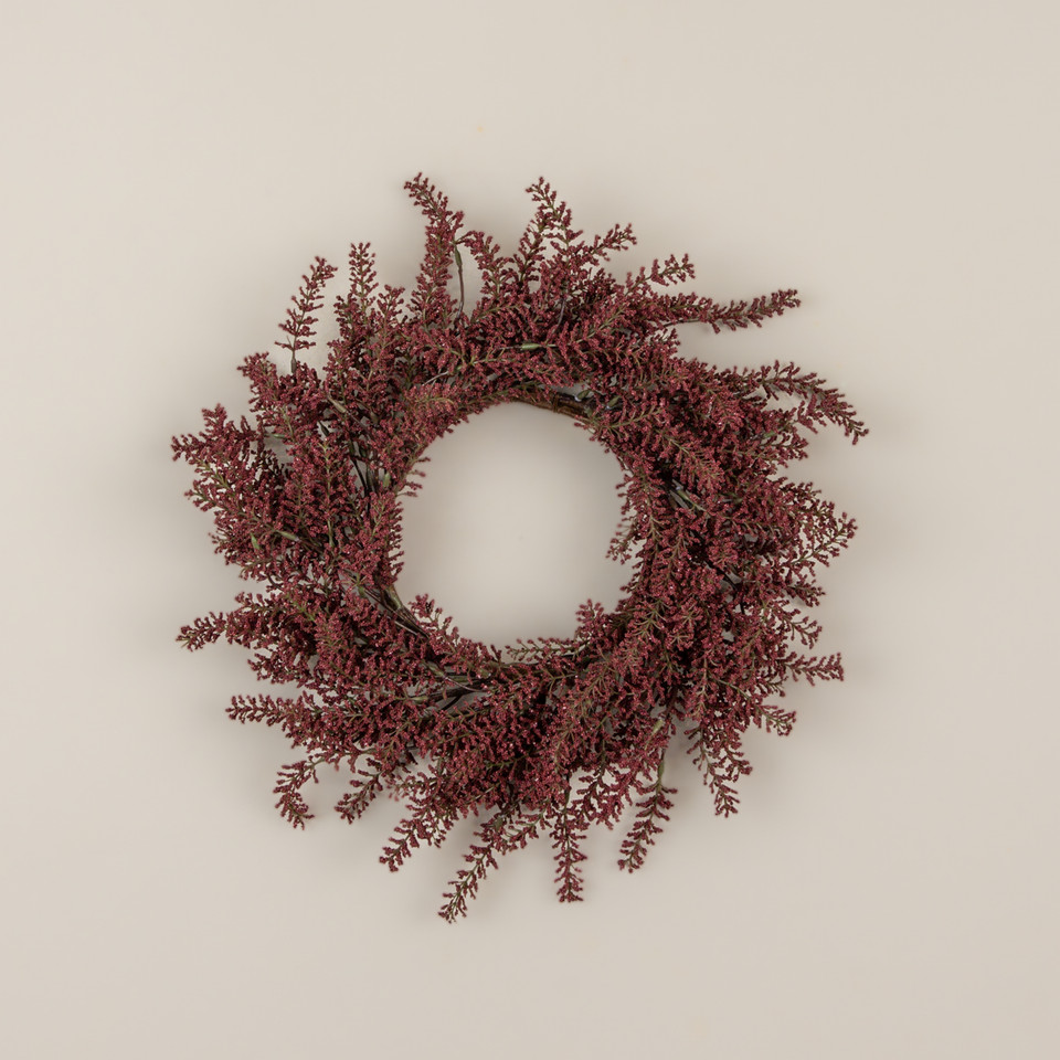 16" BURGUNDY MINI BERRIES CANDLE RING