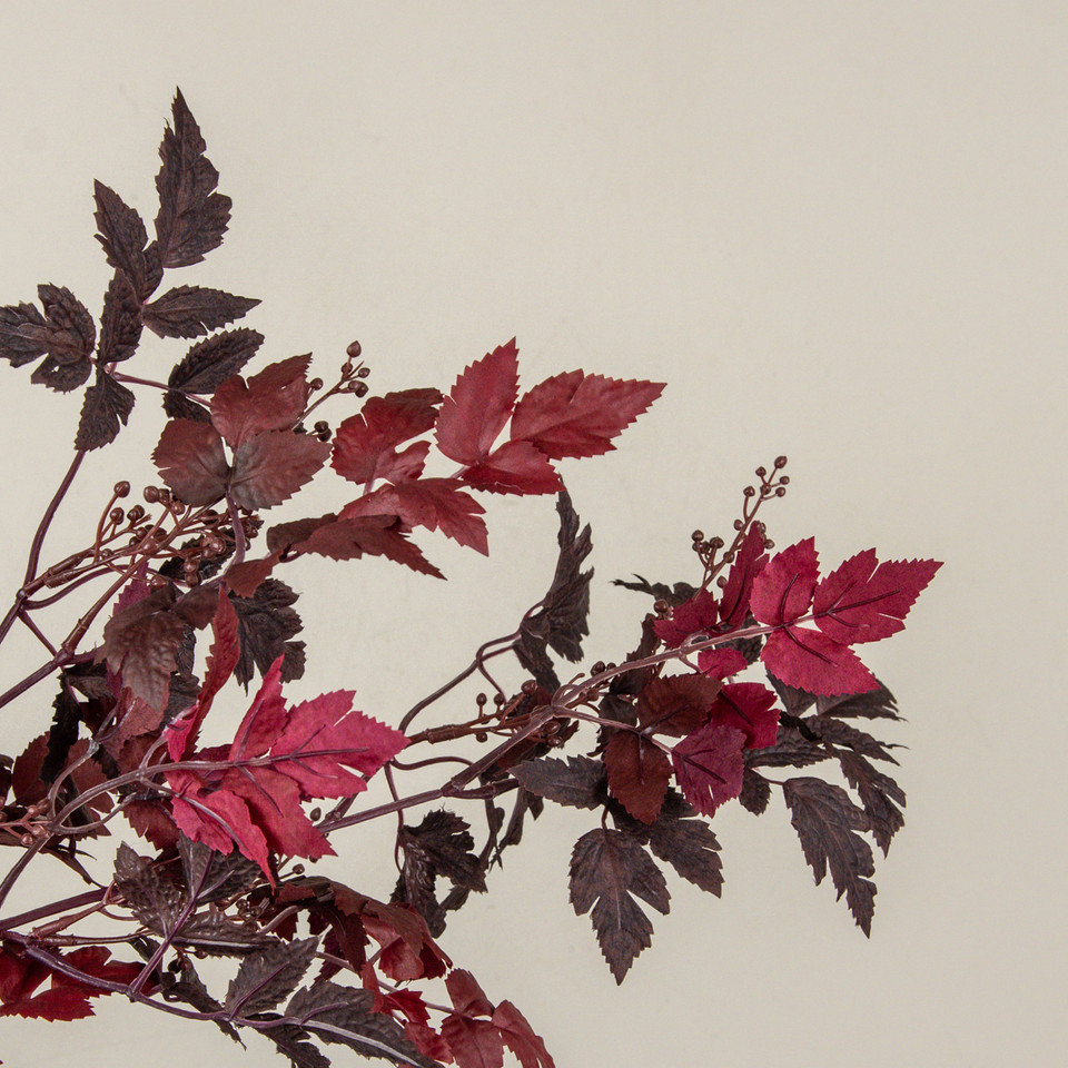 35" BURGUNDY BERRY & BUGBANE LEAF SPRAY