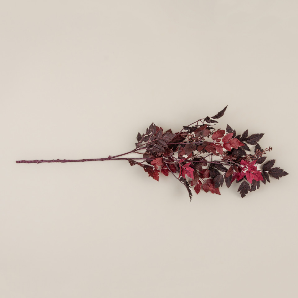 35" BURGUNDY BERRY & BUGBANE LEAF SPRAY