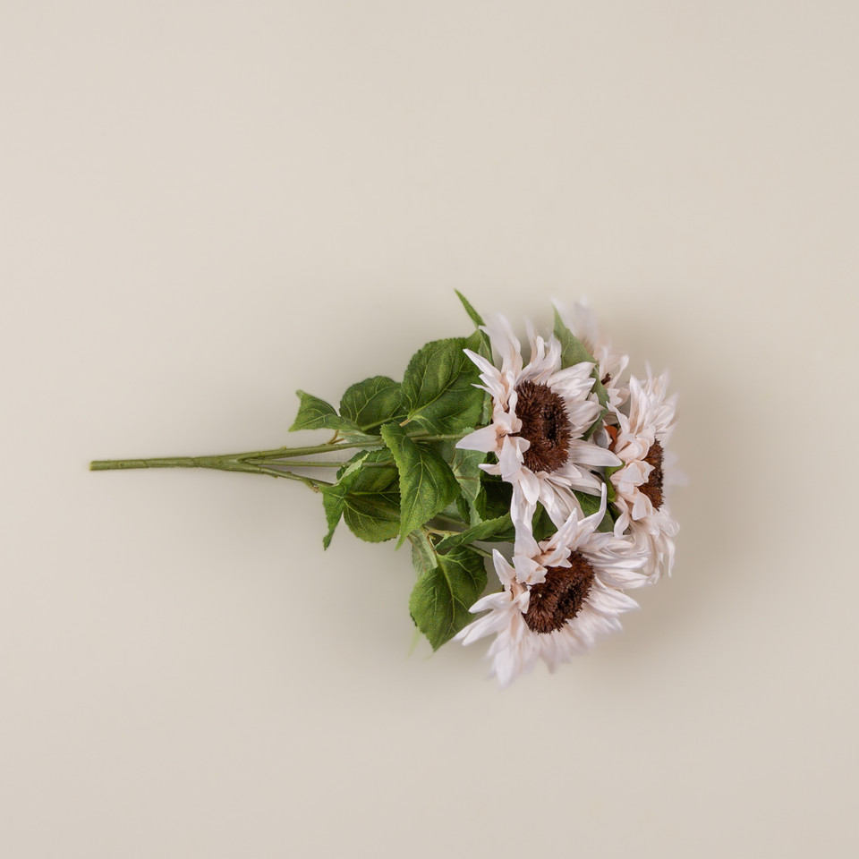 18.5" IVORY SUNFLOWER BUSH