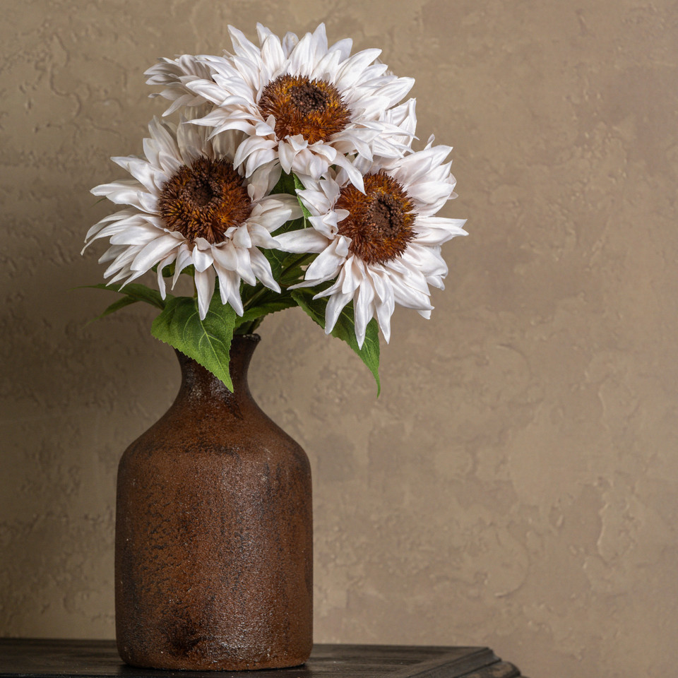 18.5" IVORY SUNFLOWER BUSH