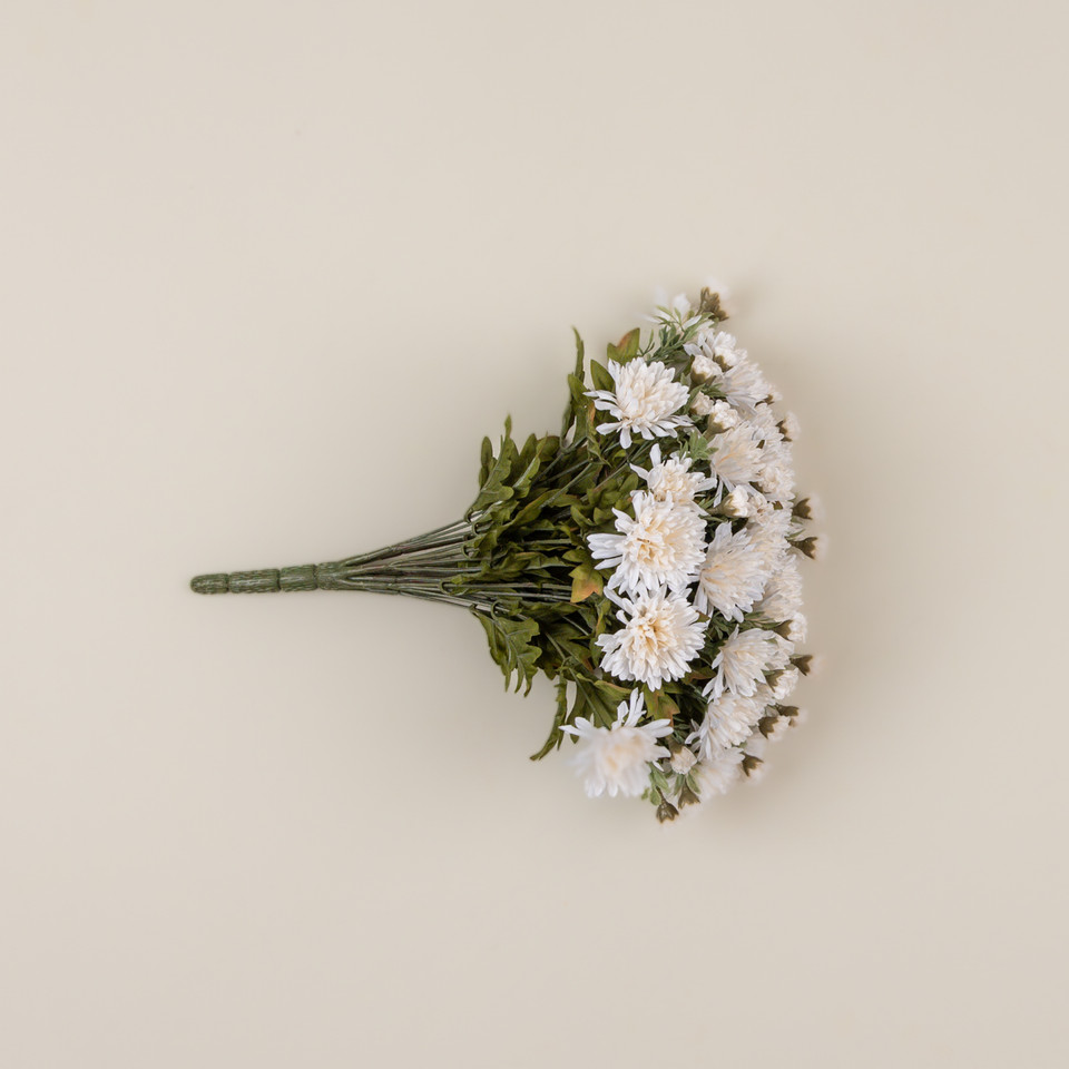 15.5" CREAM MUM BUSH
