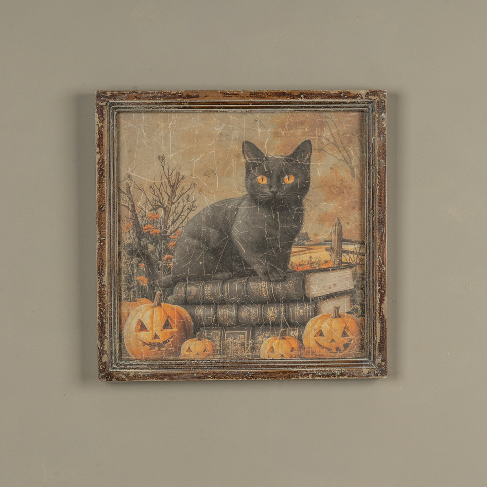 BLACK CAT BOOKSTACK PRINT