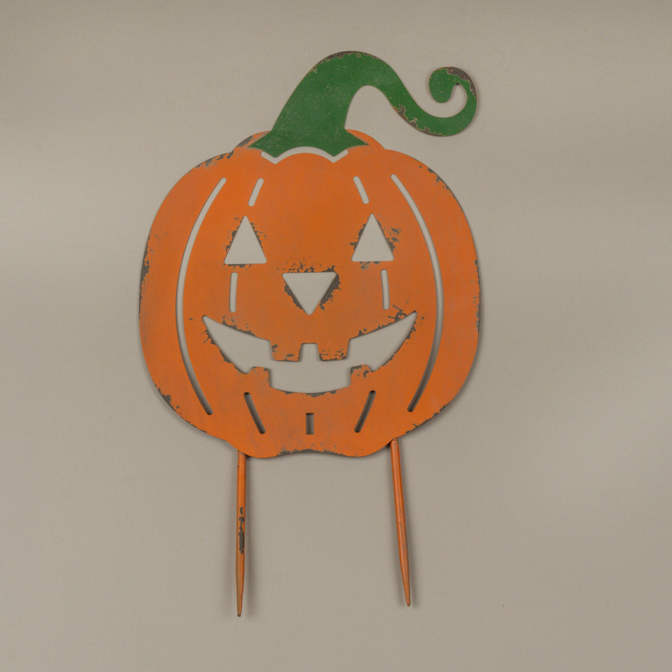 21" ORANGE PUMPKIN STAKE