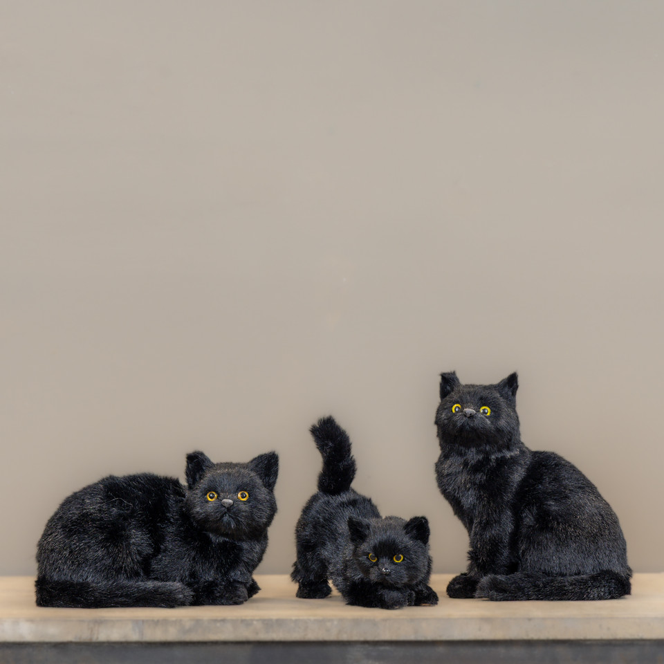 8" SITTING BLACK CAT